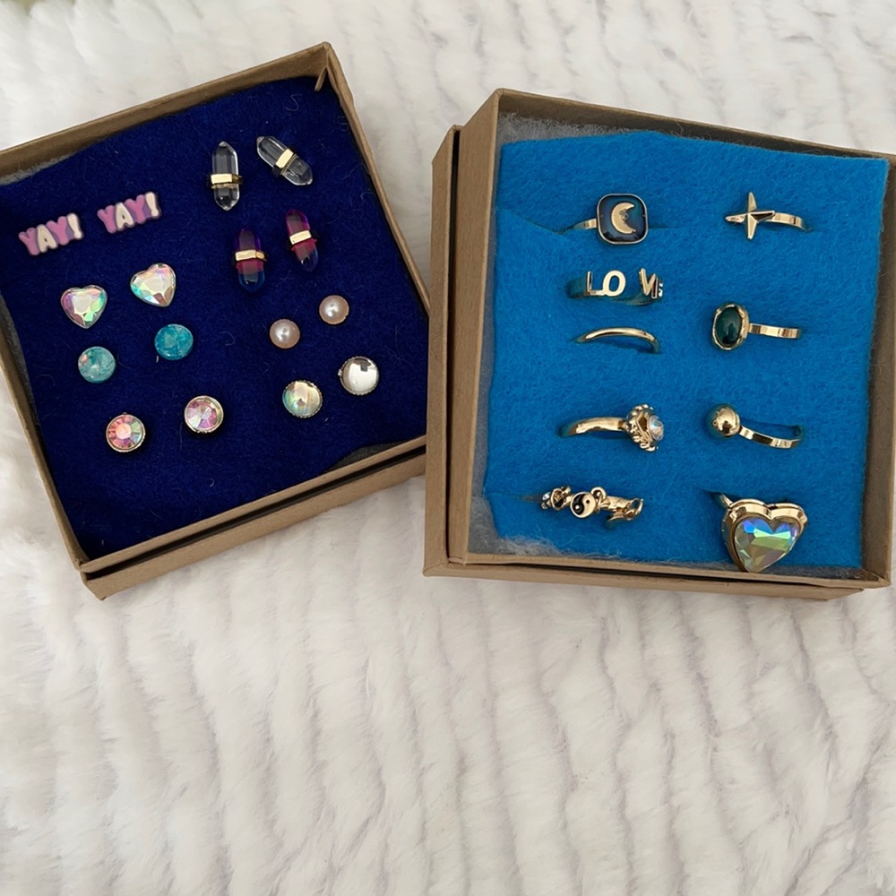 Dress Up Party Jewelry Package Earrings & Rings